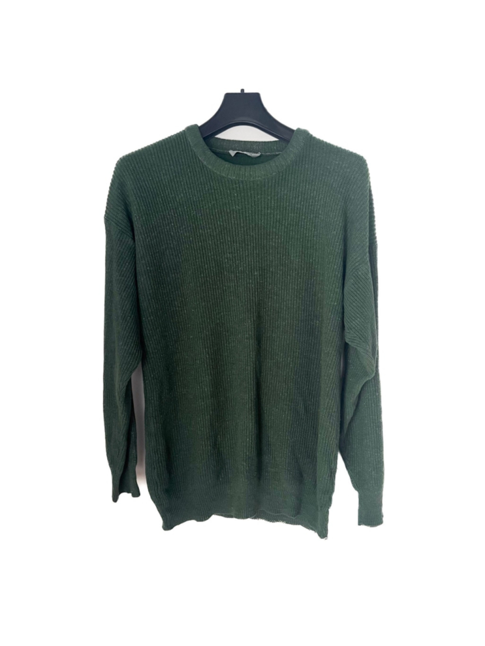 VTG Glenbarra Ireland Green Rib Knit Crewneck Sweater Men's XL Wool Silk Blend